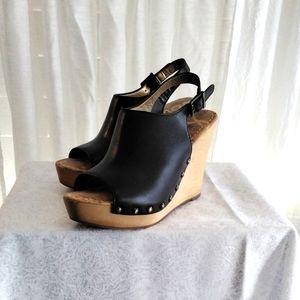 Sam Edelman Camilla Wedge Black Sandals